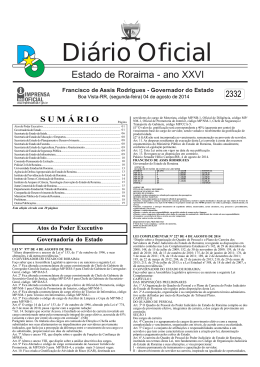 Diário Oficial - Imprensa Oficial do Estado de Roraima