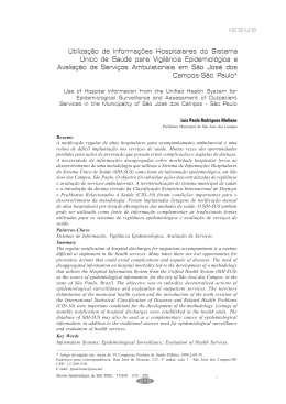 Utiliza&ccedil;&atilde;o de Informa&ccedil;&otilde;es Hospitalares do Sistema &Uacute;nico de Sa&uacute;de