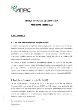 Planos Municipais de Emergência