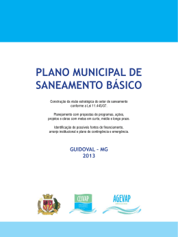 PLANO MUNICIPAL DE SANEAMENTO B&Aacute;SICO
