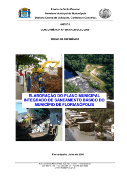 Plano Municipal Integrado de Saneamento B&aacute;sico do Munic&iacute;pio de