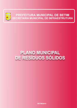 Plano Municipal de Res&iacute;duos S&oacute;lidos