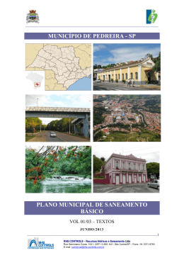 Plano Municipal de Saneamento B&aacute;sico de Pedreira