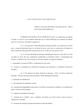 Lei 3622-2015 - PLANO MUNICIPAL EDUCAÇÃO