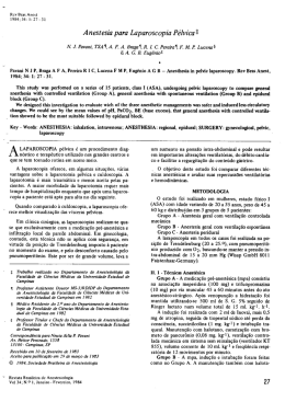 A nestesia para laparoscopia P&eacute;lvica i