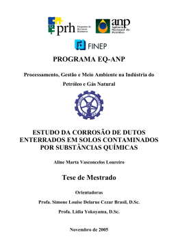 estudo da corros&atilde;o de dutos enterrados em solos