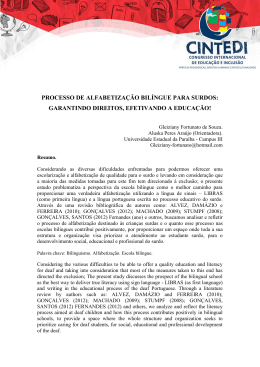 PROCESSO DE ALFABETIZAÇÃO BILÍNGUE PARA SURDOS