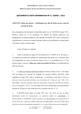 Faltas por doen&ccedil;a - Dire&ccedil;&atilde;o Geral de Planeamento e Gest&atilde;o