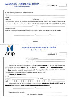 AUTORIZAÇÃO DE DÉBITO POR CONTA BANCÁRIA o