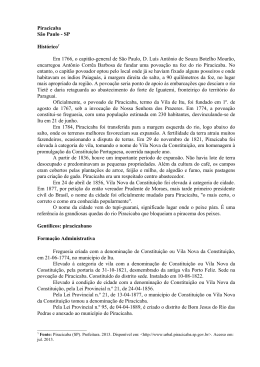 Piracicaba S&atilde;o Paulo - SP Hist&oacute;rico1 Em 1766, o