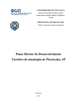 Plano Diretor de Desenvolvimento Tur&iacute;stico de Piracicaba (PDDT)