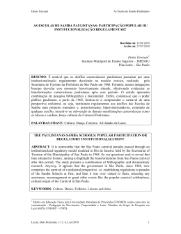 AS ESCOLAS DE SAMBA PAULISTANAS - Anima