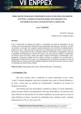 a forma&ccedil;&atilde;o do bacharel em turismo e