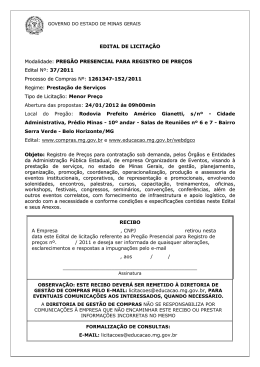 Edital de Eventos - Portal de Compras do Estado de Minas Gerais