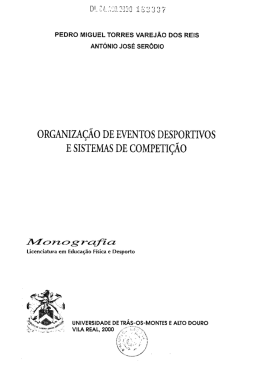 oRGANIZAçÃo DE EVENTOS DESPORTIVOS E slsTEMAs DE