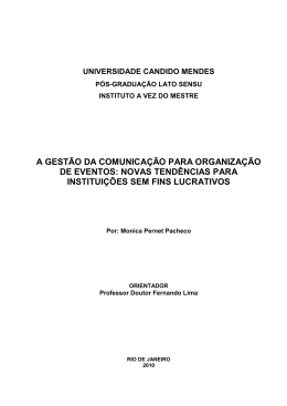 a gest&atilde;o da comunica&ccedil;&atilde;o para organiza&ccedil;&atilde;o de eventos: novas