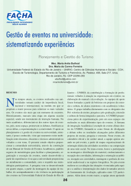Gest&atilde;o de eventos na universidade