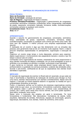 EMPRESA DE ORGANIZA&Ccedil;&Atilde;O DE EVENTOS FICHA T&Eacute;CNICA