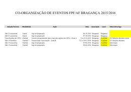 CO-ORGANIZAÇÃO DE EVENTOS FPF/AF BRAGANÇA 2015/2016