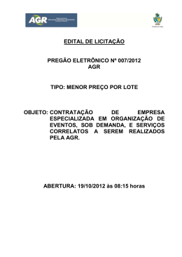 (Edital Preg&atilde;o Eletr&ocirc;nico 007