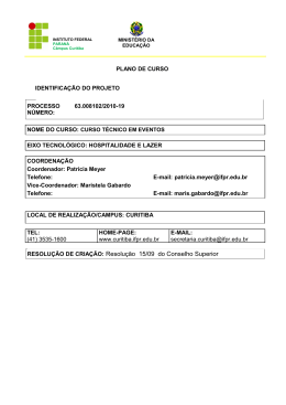 IDENTIFICA&Ccedil;&Atilde;O DO PROJETO - Campus Assis Chateaubriand