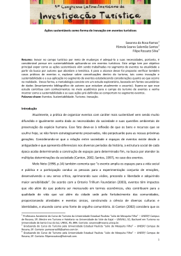A&ccedil;&otilde;es sustent&aacute;veis como forma de inova&ccedil;&atilde;o em eventos tur&iacute;sticos