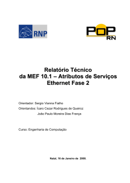 Relatório Técnico da MEF 10.1 – Atributos de - PoP-RN