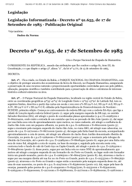 Publicação Original Decreto nº 91.655, de 17 de Setembro de 1985