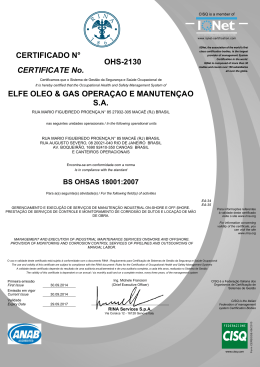 OHS-2130 ELFE ÓLEO & GÁS OPERAÇÃO E MANUTENÇÃO S.A.