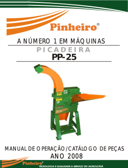 MANUAL OPERA&Ccedil;&Atilde;O E PE&Ccedil;AS PP25