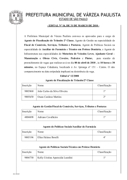 edital n&ordm;016/2010 - Prefeitura Municipal de V&aacute;rzea Paulista
