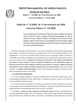 PREFEITURA MUNICIPAL DE VÁRZEA PAULISTA