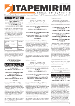 LICITA&Ccedil;&Otilde;ES RATIFICA&Ccedil;&Atilde;O EDITAL