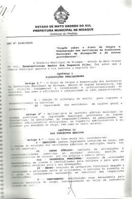 LEI 2140/2003 - C&acirc;mara Municipal de Nioaque