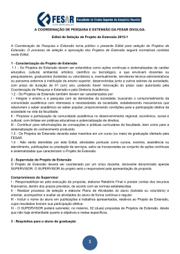 A COORDENA&Ccedil;&Atilde;O DE PESQUISA E EXTENS&Atilde;O DA FESAR