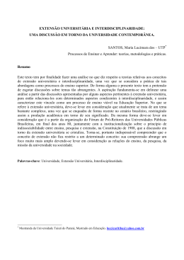 EXTENSÃO UNIVERSITÁRIA E INTERDISCIPLINARIDADE