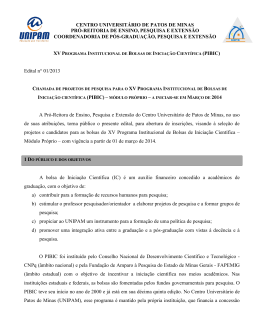 Edital n&deg; 01/2013 A Pr&oacute;-Reitora de Ensino, Pesquisa e Extens&atilde;o do