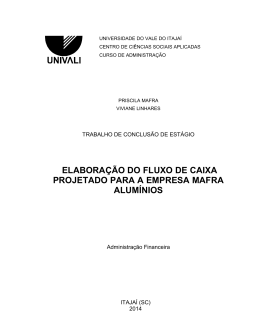 elabora&ccedil;&atilde;o do fluxo de caixa projetado para a empresa
