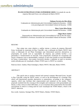 PLANO ESTRAT&Eacute;GICO PARA SUPERMERCADOS: Um