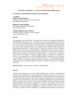 A LOGISTICA REVERSA E A SUSTENTABILIDADE EMPRESARIAL