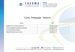 Curso: Pedagogia - Noturno