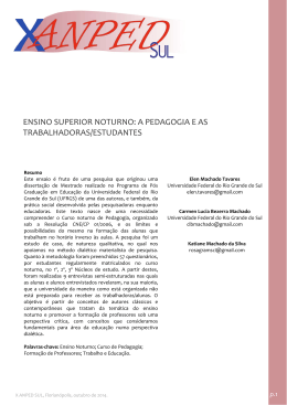 ensino superior noturno: a pedagogia e as trabalhadoras/estudantes