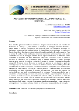 processos formativos iniciais: a construção da docência