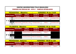 FILOSOFIA - Matutino - Centro Universitário Ítalo Brasileiro