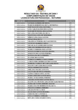 RESULTADO VESTIBULAR PEDAGOGIA