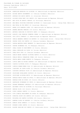 Resultado Vestibular - Faculdade da Cidade do Salvador