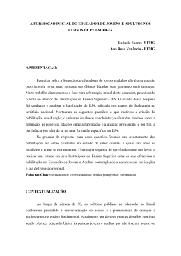 a forma&ccedil;&atilde;o inicial do educador de jovens e adultos nos cursos de
