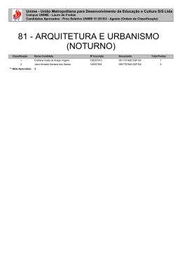 81 - ARQUITETURA E URBANISMO (NOTURNO)