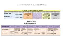 Hor&aacute;rios Pedagogia 2013(Com S&aacute;bados)