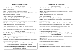PROGRAMAÇÃO - DIURNO 10 a 12 de novembro